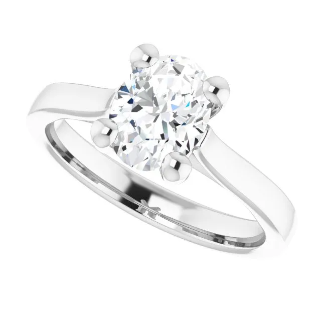 Serenity Oval Diamond Solitaire Engagement Ring