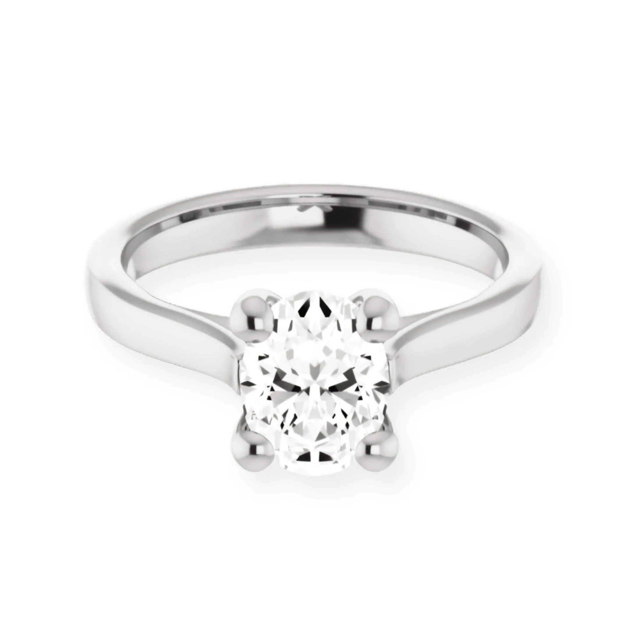 Serenity Oval Diamond Solitaire Engagement Ring