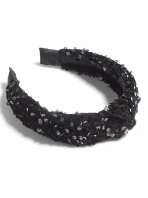Shiraleah Knotted Sequin Headband - Black