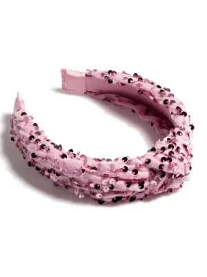 Shiraleah Knotted Sequin Headband - Pink