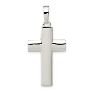Silver Polished Finish Latin Cross Pendant