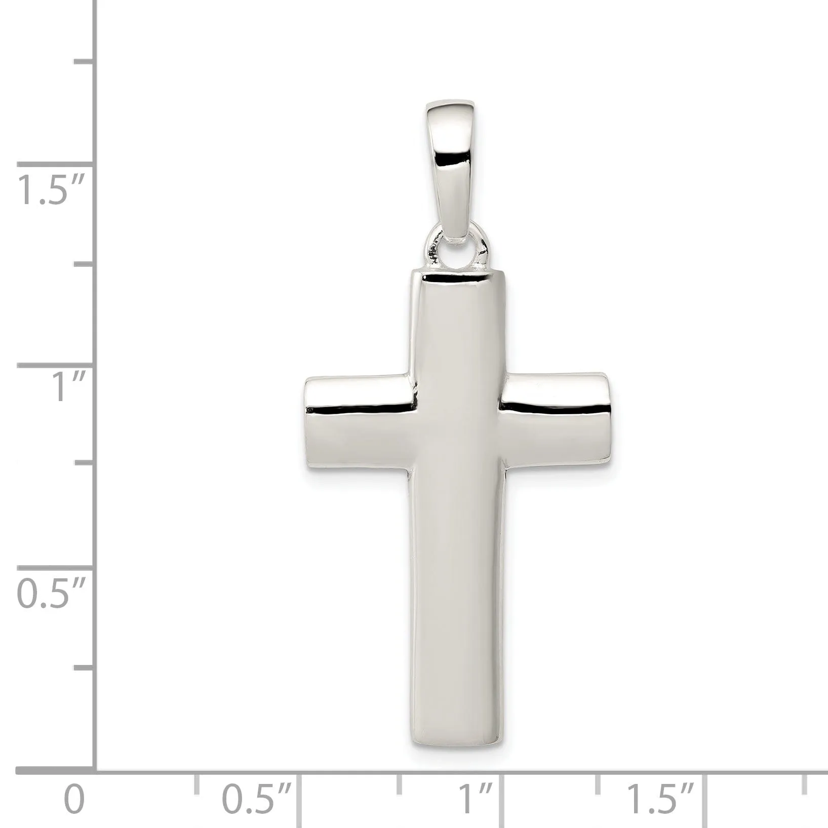 Silver Polished Finish Latin Cross Pendant