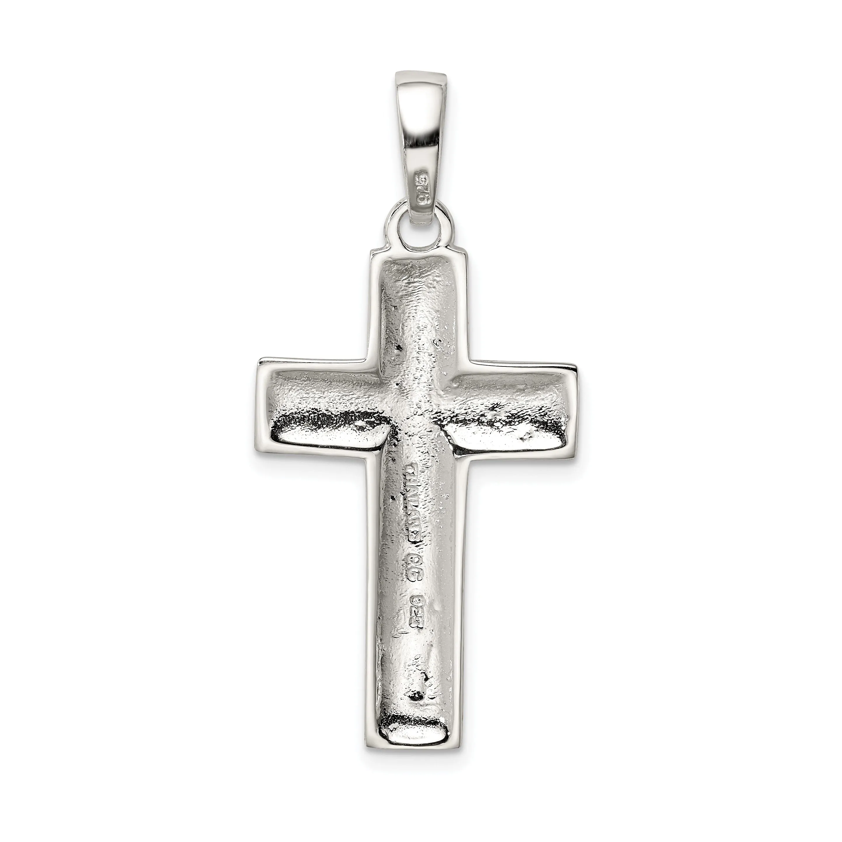 Silver Polished Finish Latin Cross Pendant