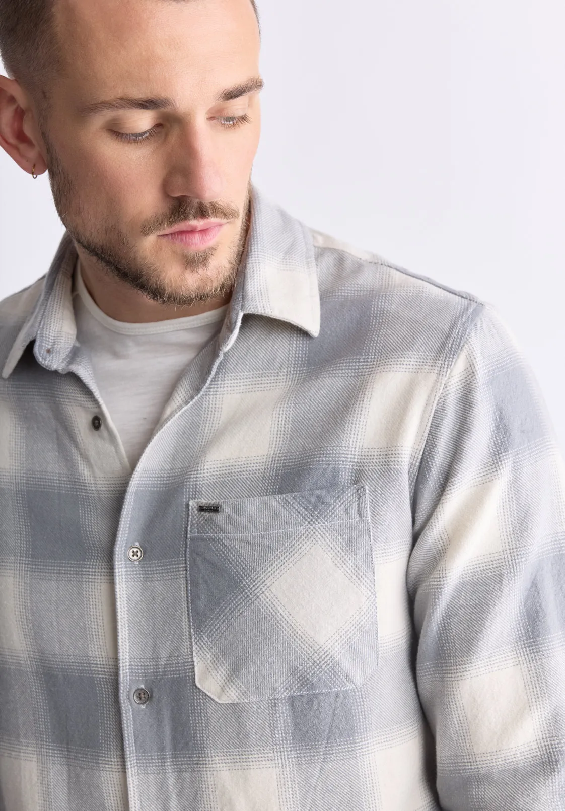 Sinclair Men's Long-Sleeve Plaid Shirt, Grey - BM24428