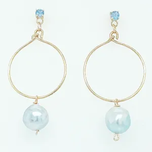 Small Gold Hoops and Pearls
