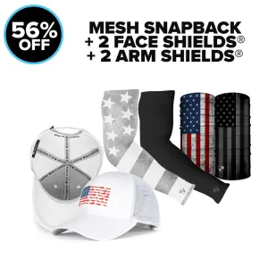 SNAPBACK   2 FACE SHIELDS®   2 ARM SHIELDS®