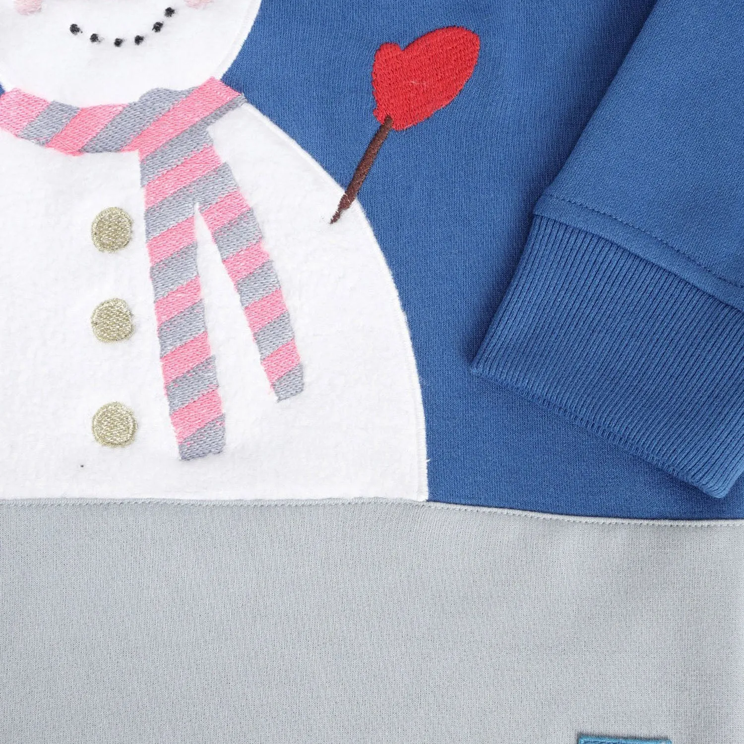 Snowman Applique Hoodie Sweatshirt