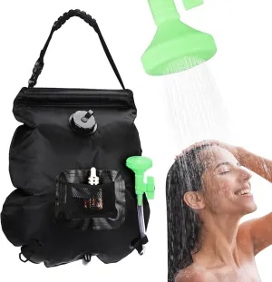 Solar Shower Bag, Portable Solar Shower for Camping, 5 Gallons/20L Camping Shower Bag with Removable Hose and On-Off Switchable Shower Head, Portable Shower for Camping, Hiking, Beach Swimming