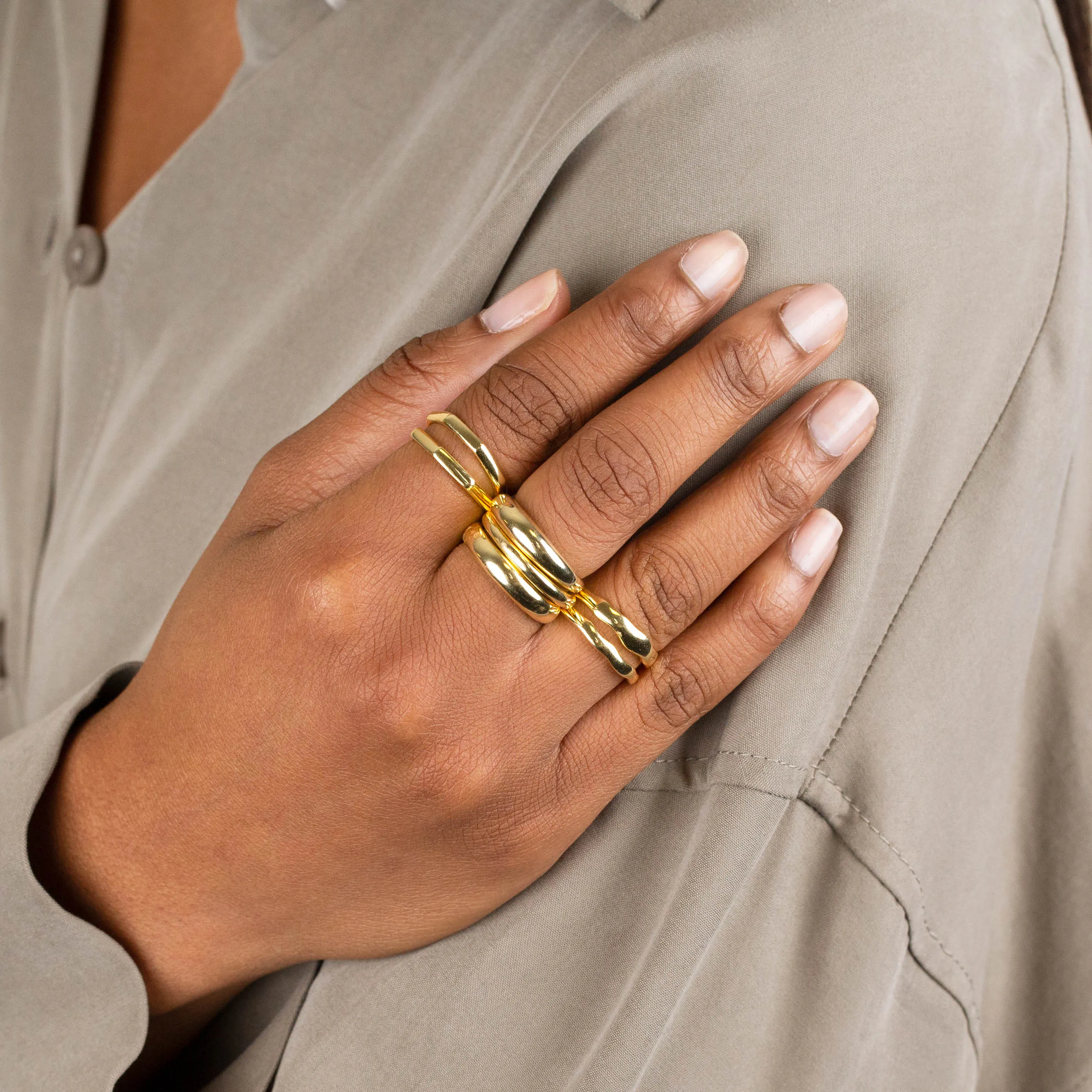 Solid Bamboo Double Row Ring