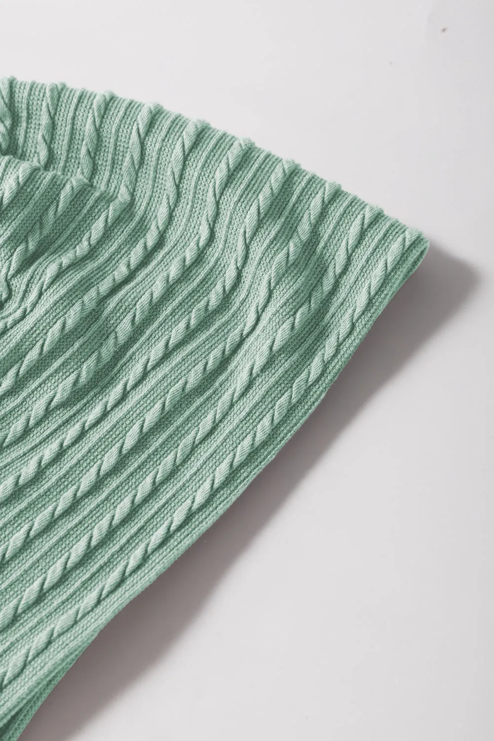 Solid Color Textured Ruffle Short Sleeve Knit Top