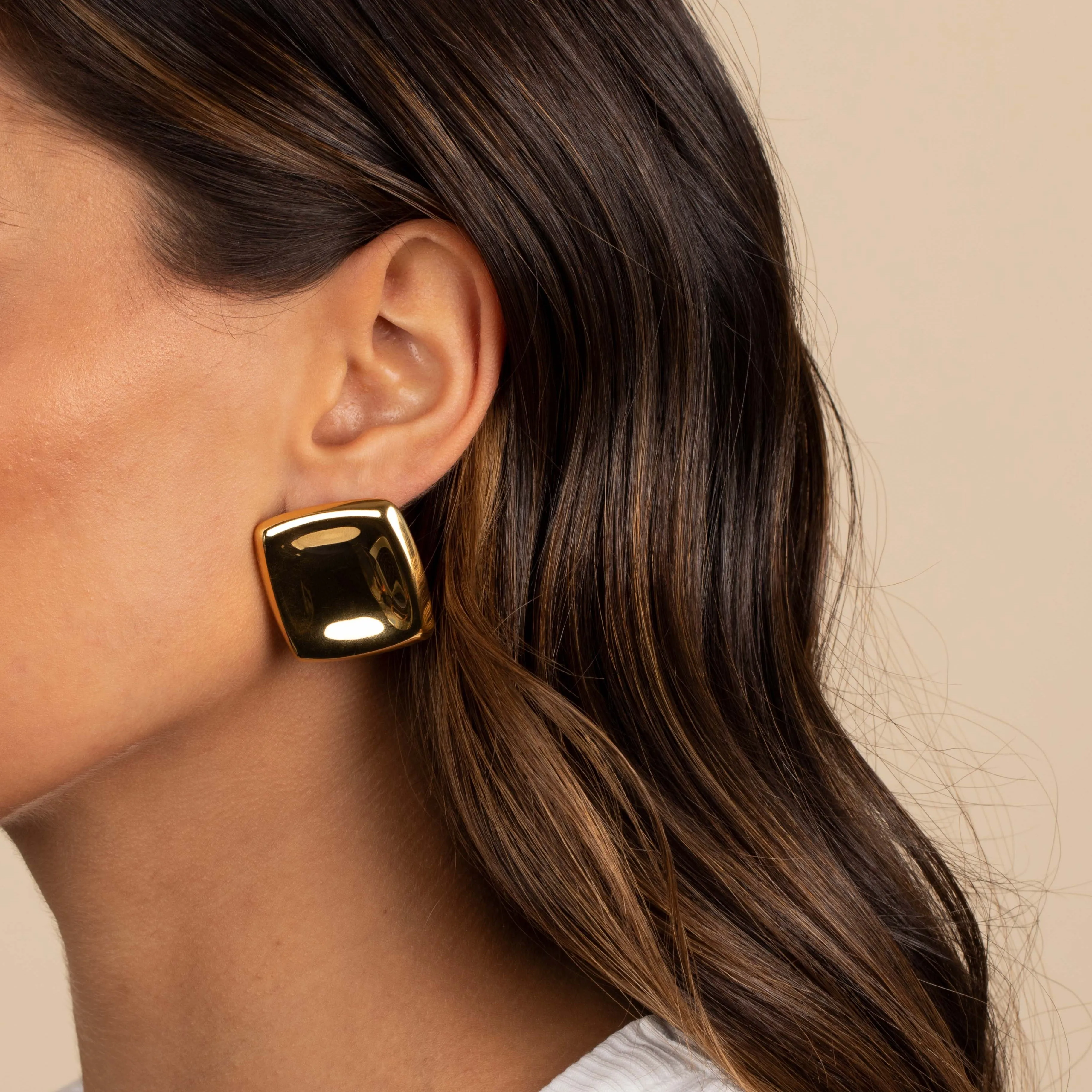 Solid Large Square Stud Earring