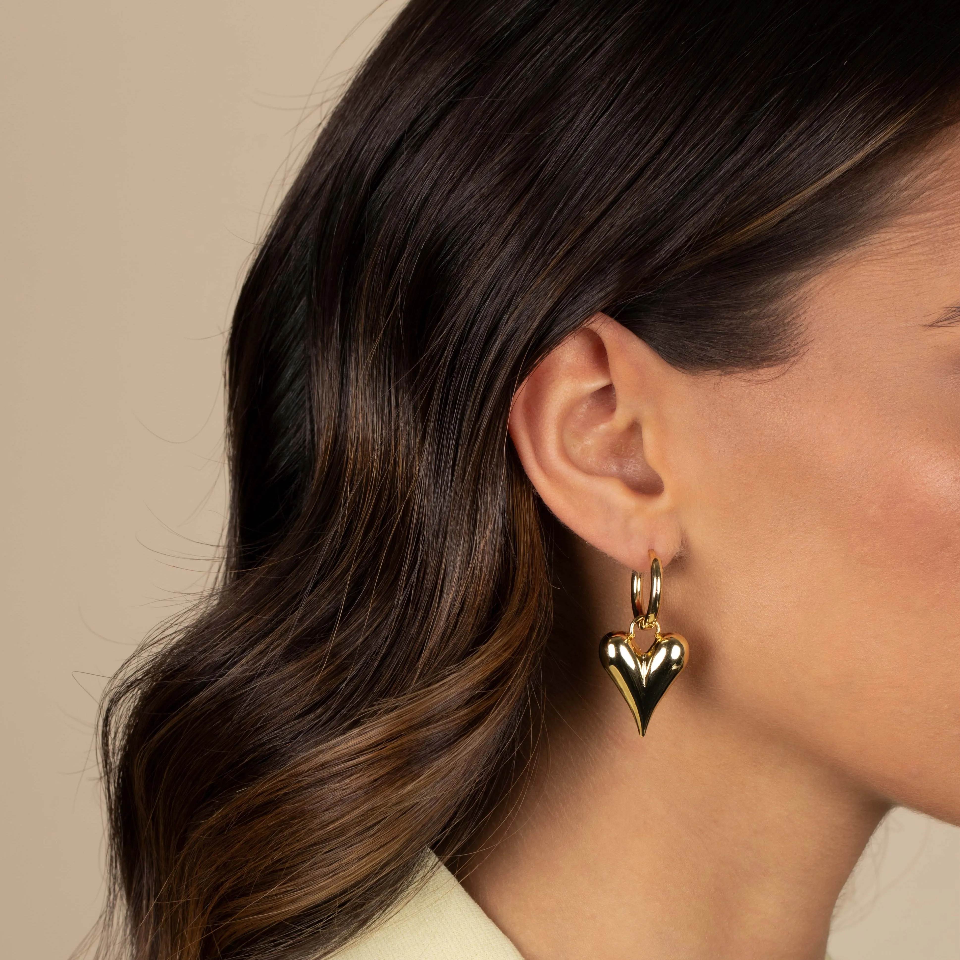 Solid Puffy Elongated Huggie Earring