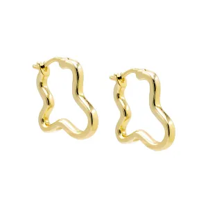 Solid Squiggly Shape Hoop Earring