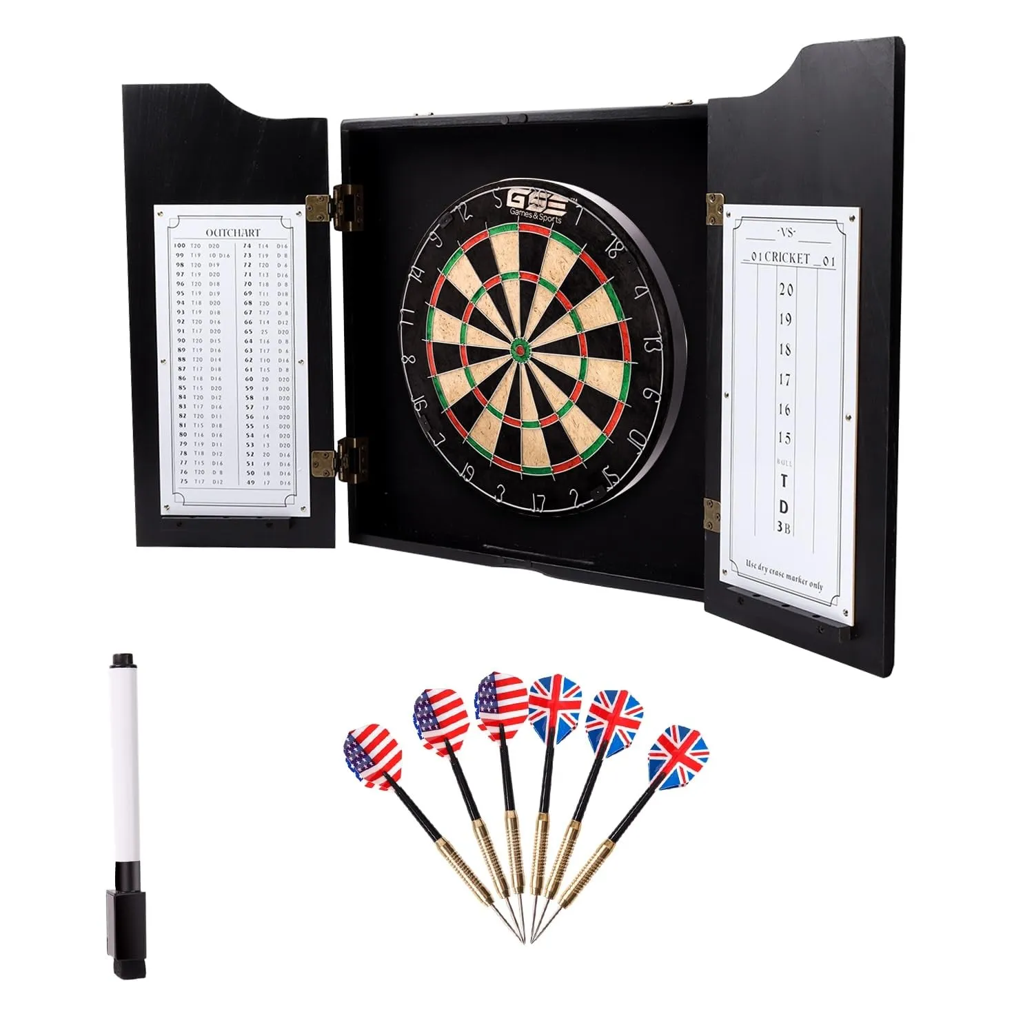Solid Wood Board Cabinet Set with Sisal/Bristle Board and 6 Steel