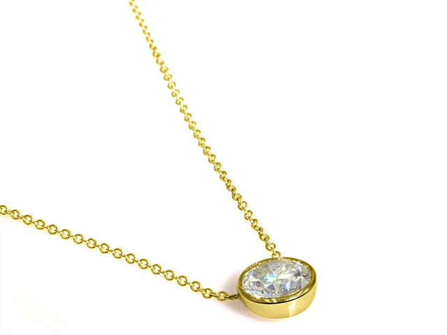 Solitaire Pendant Bezel Set 1.00ctw Necklace
