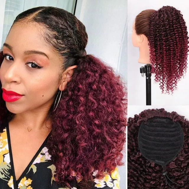 Spiral Curl Drawstring Ponytail (Various Colors) 8 inch