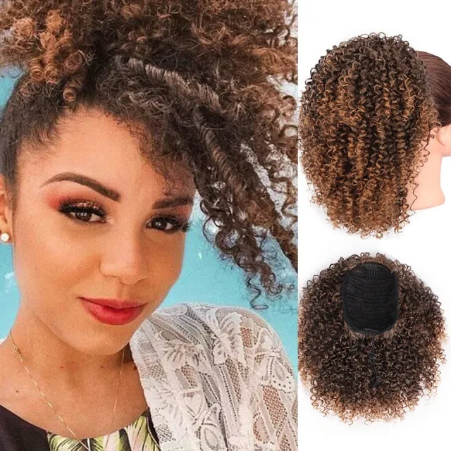 Spiral Curl Drawstring Ponytail (Various Colors) 8 inch