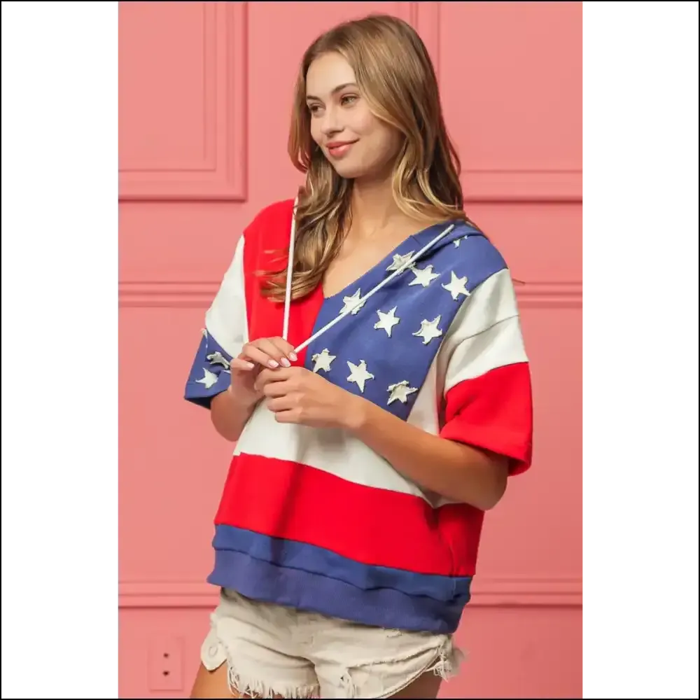 Stars and Stripes Chic Hoodie