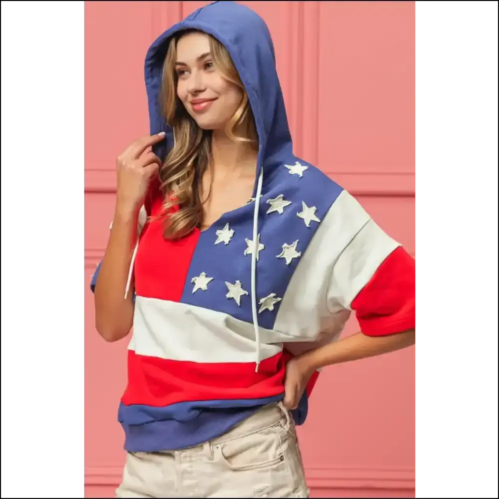 Stars and Stripes Chic Hoodie