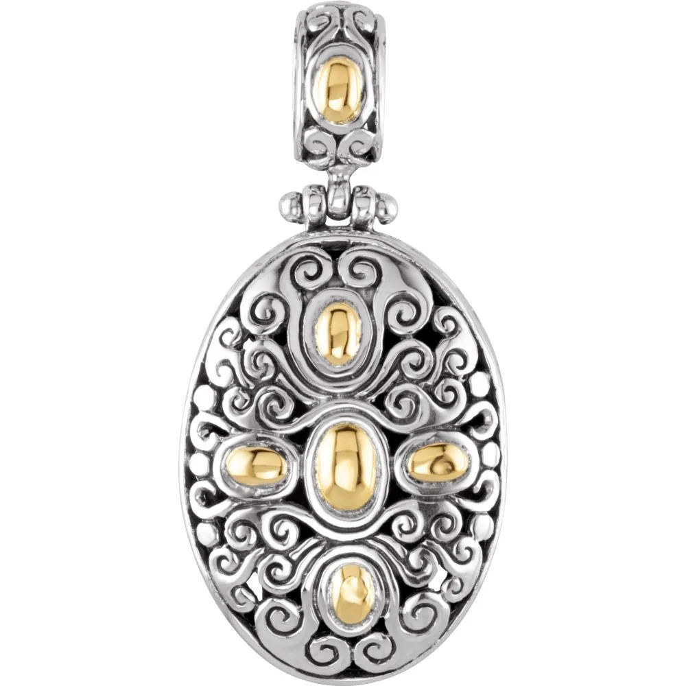 Sterling Silver & 18k Yellow Gold Fashion Pendant