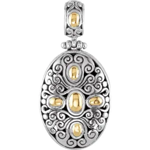 Sterling Silver & 18k Yellow Gold Fashion Pendant