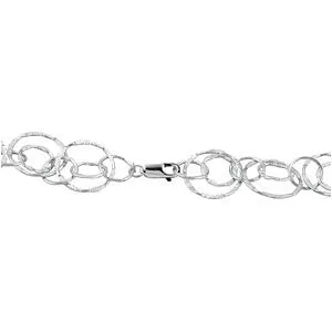Sterling Silver Circle Link Fashion Necklace