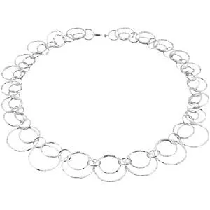 Sterling Silver Circle Link Fashion Necklace