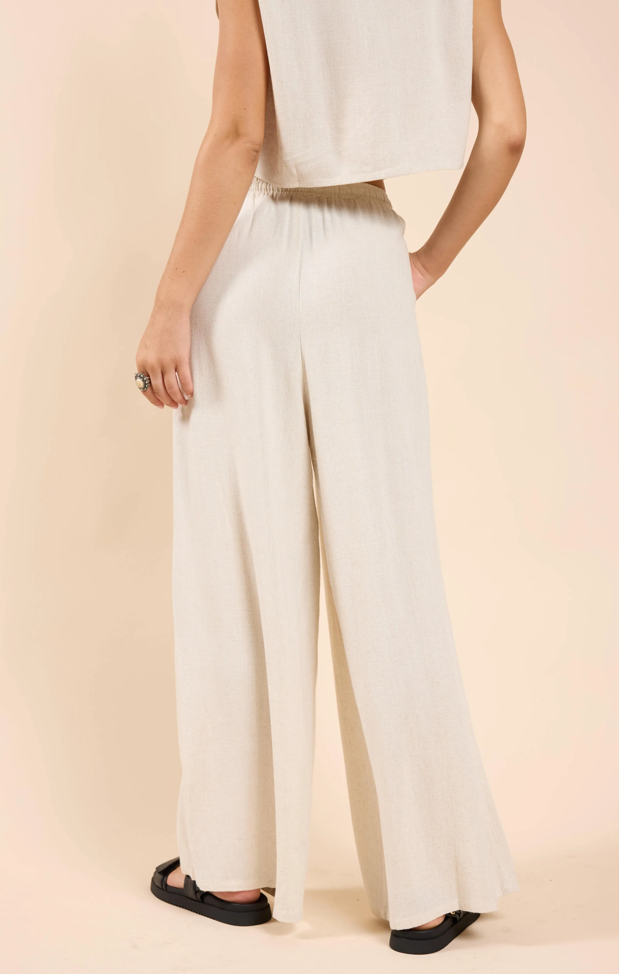 Sugarloaf Elastic Waist Linen Pants