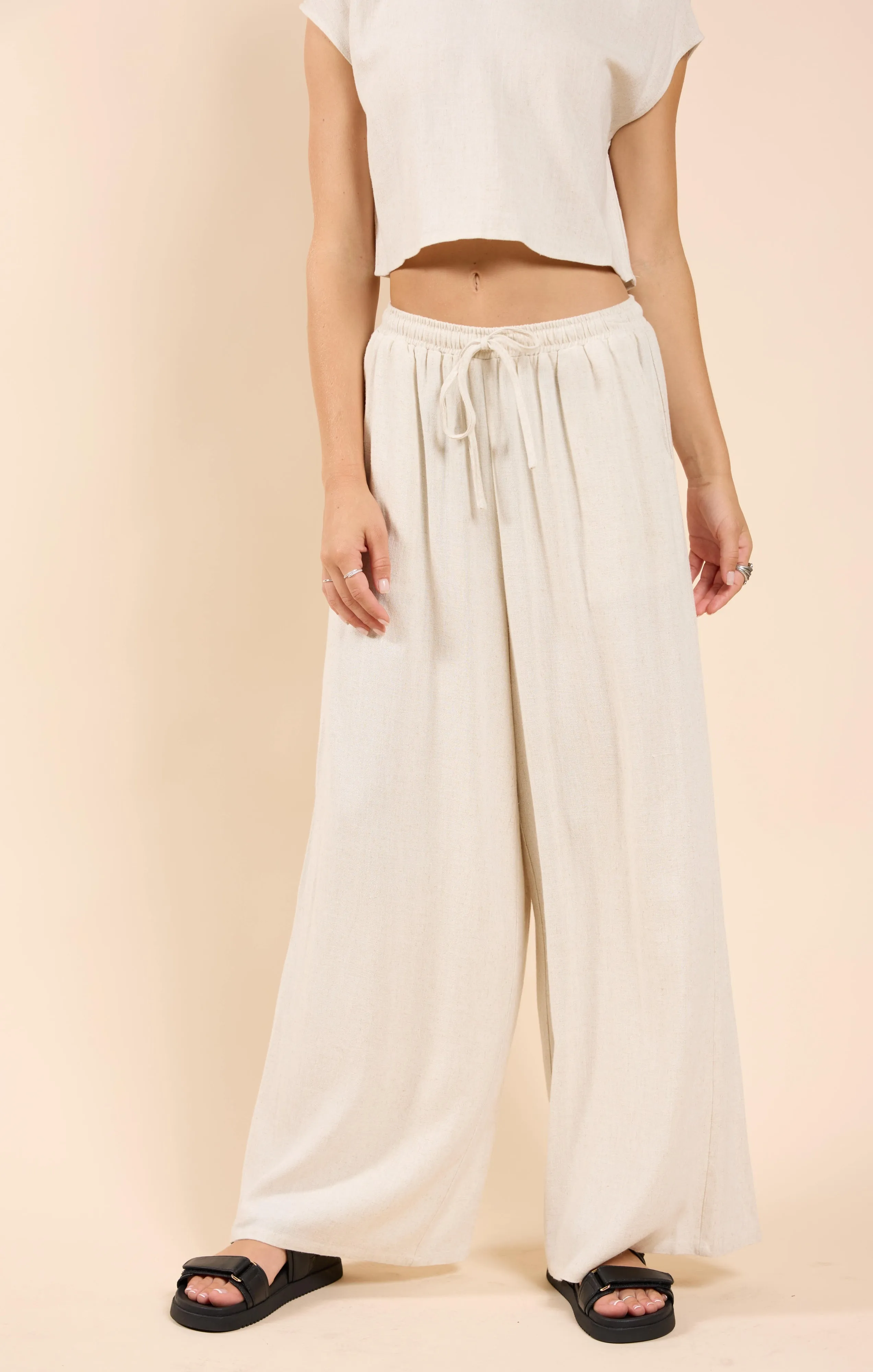 Sugarloaf Elastic Waist Linen Pants