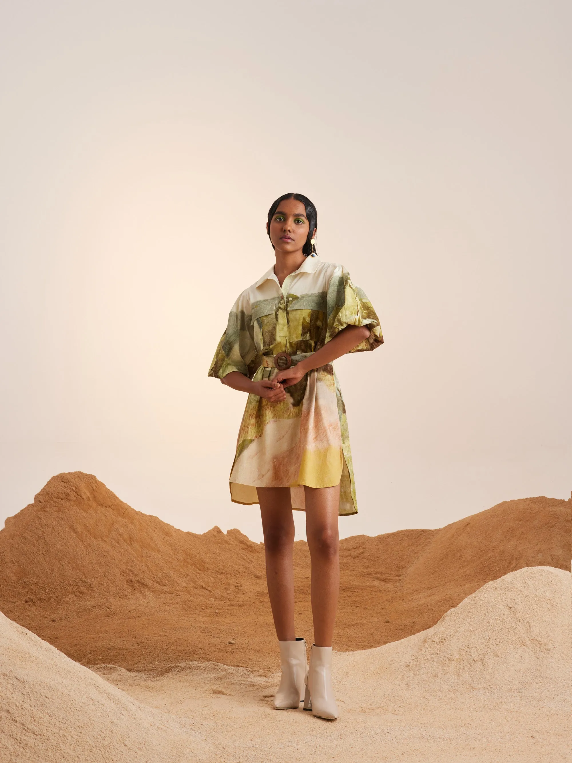 Summer Dress Short Belted-Dale-Cotton Ss23-Bsd-Dale-Cord