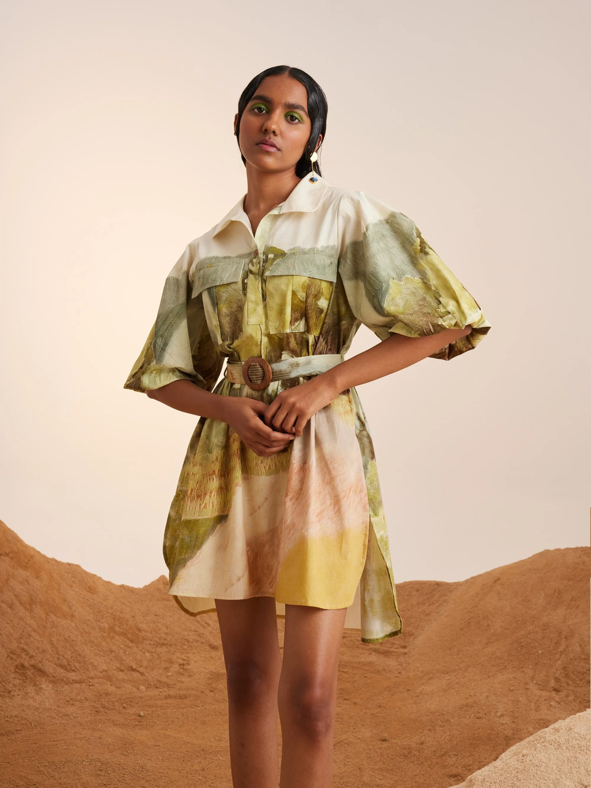 Summer Dress Short Belted-Dale-Cotton Ss23-Bsd-Dale-Cord