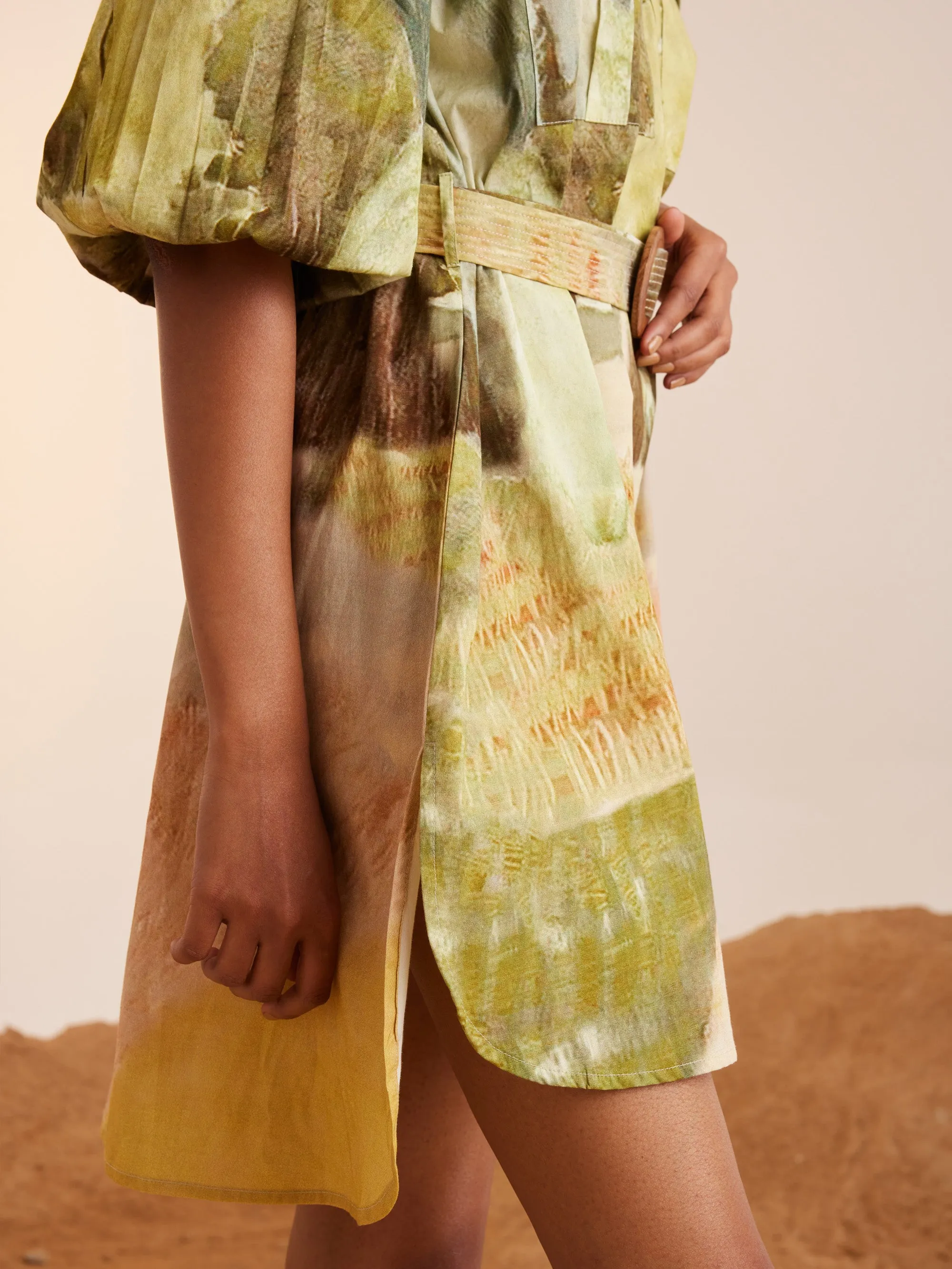 Summer Dress Short Belted-Dale-Cotton Ss23-Bsd-Dale-Cord