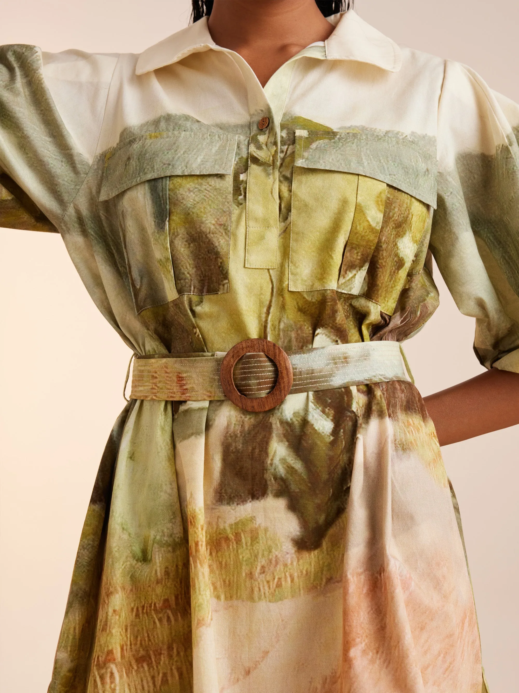 Summer Dress Short Belted-Dale-Cotton Ss23-Bsd-Dale-Cord