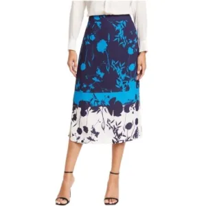 Ted Baker Selaah Bluebell Side Slit Midi Skirt Floral Vacation Date 2 US 0 TB
