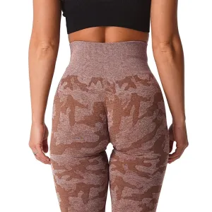 Tejas Camo Print Seamless Scrunch Butt Sports Leggings