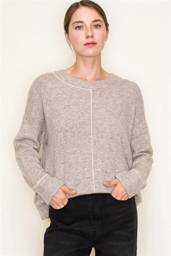 The Abigail Line Detail Crewneck Sweater