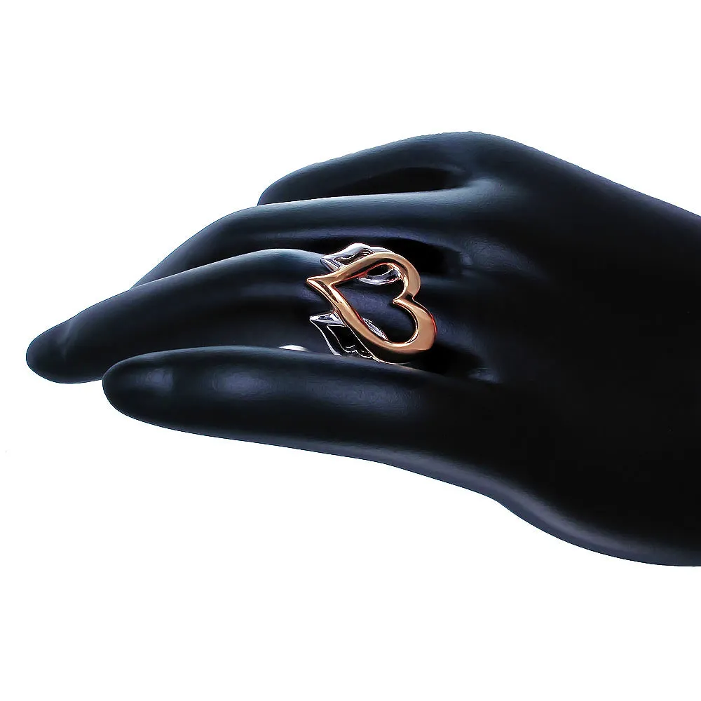 Three Hearts Fashion Ring in Yellow Gold Plated over .925 Sterling Silver