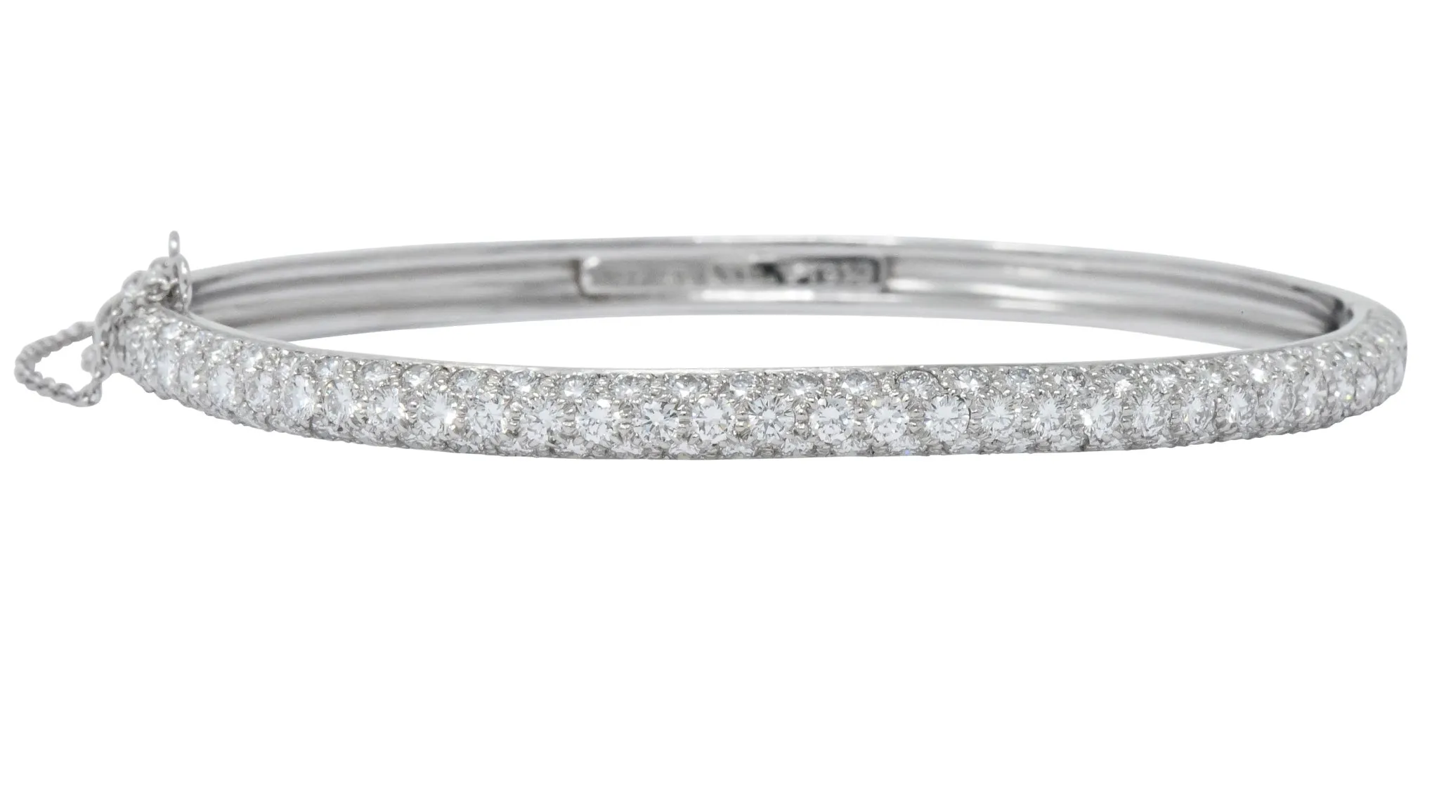 Tiffany & Co. 5.00 CTW Round Brilliant Diamond Platinum Bangle Bracelet