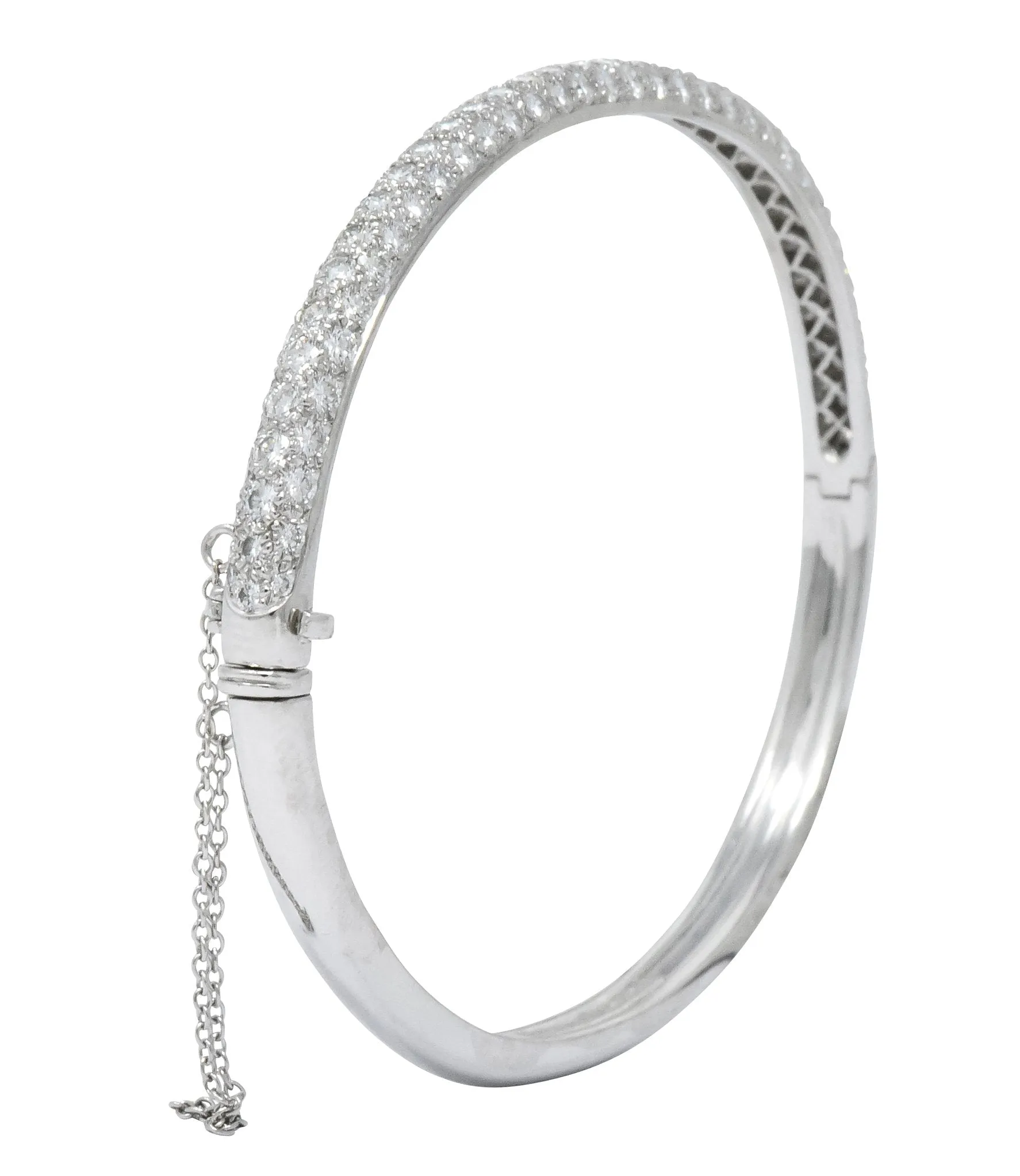 Tiffany & Co. 5.00 CTW Round Brilliant Diamond Platinum Bangle Bracelet