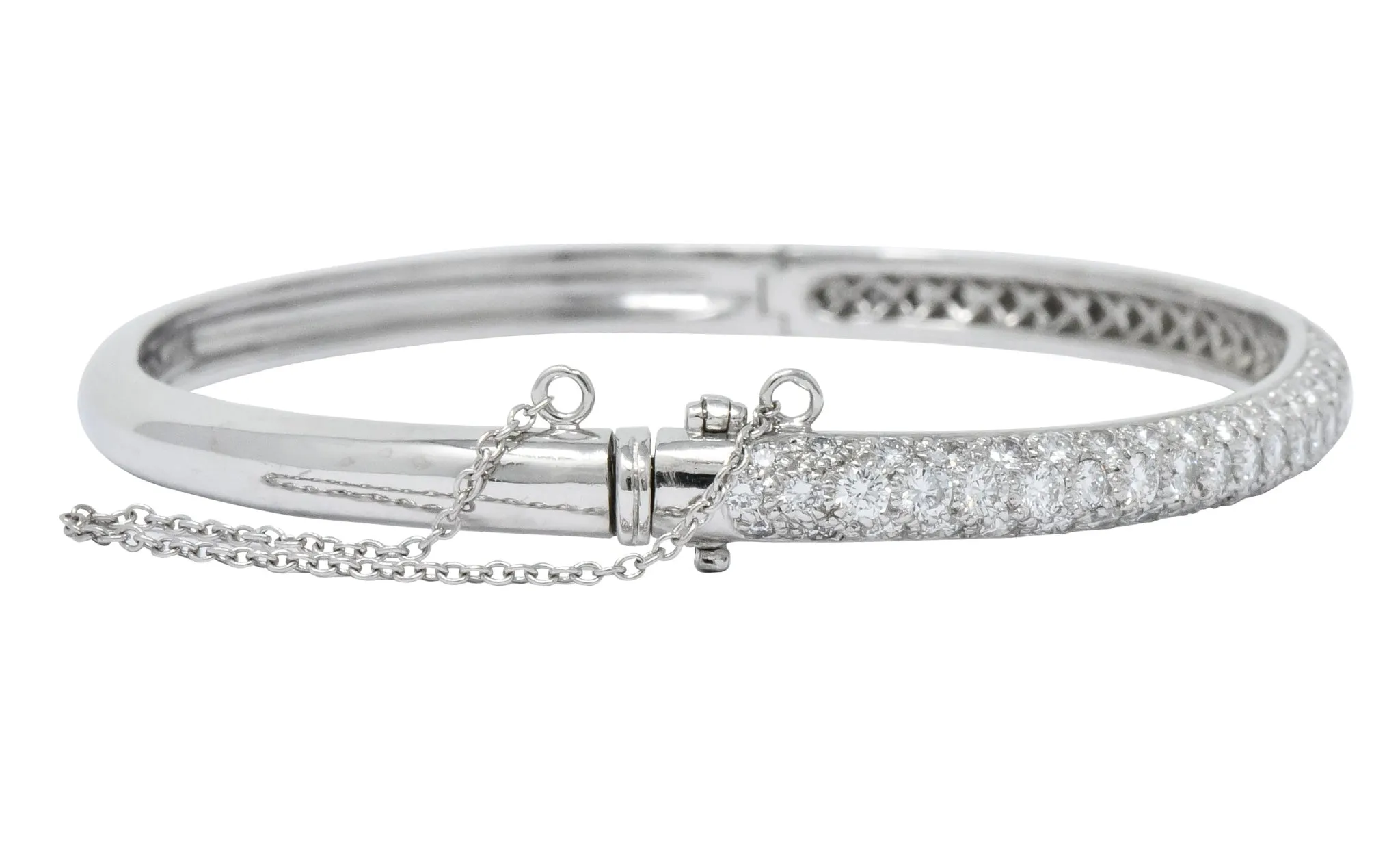 Tiffany & Co. 5.00 CTW Round Brilliant Diamond Platinum Bangle Bracelet