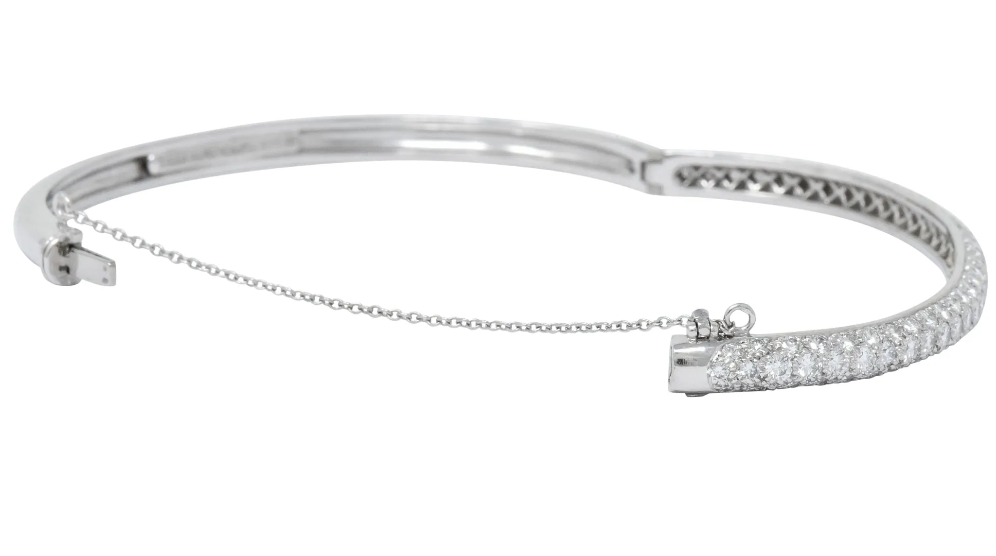 Tiffany & Co. 5.00 CTW Round Brilliant Diamond Platinum Bangle Bracelet
