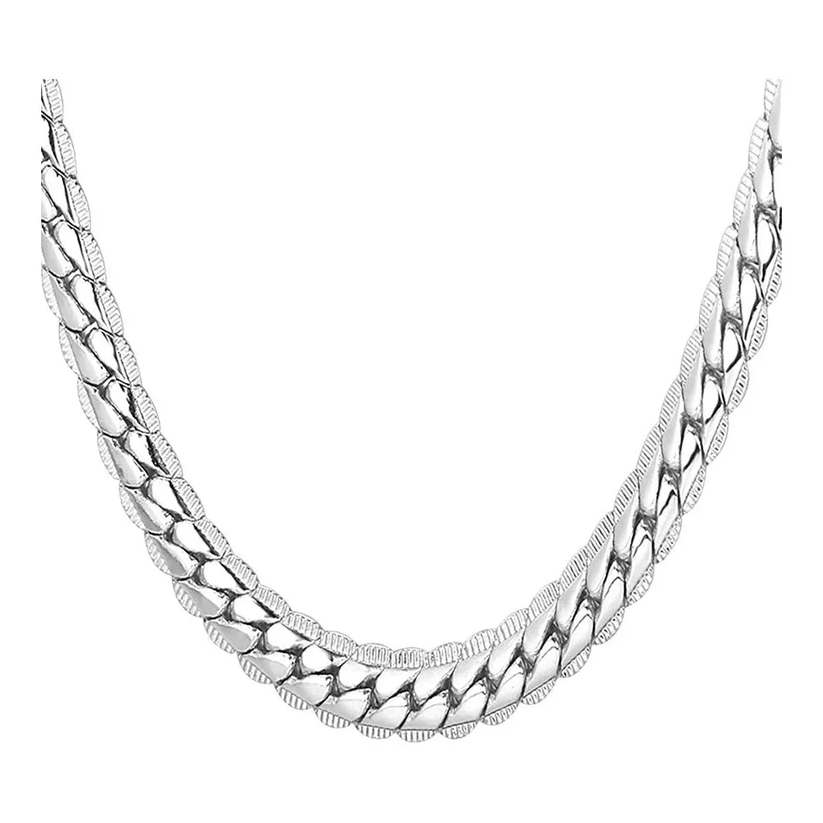 Timeless Elegance Men's Classic Curb 18K Gold & Silver 316L Stainless Steel 24" Chain Necklace