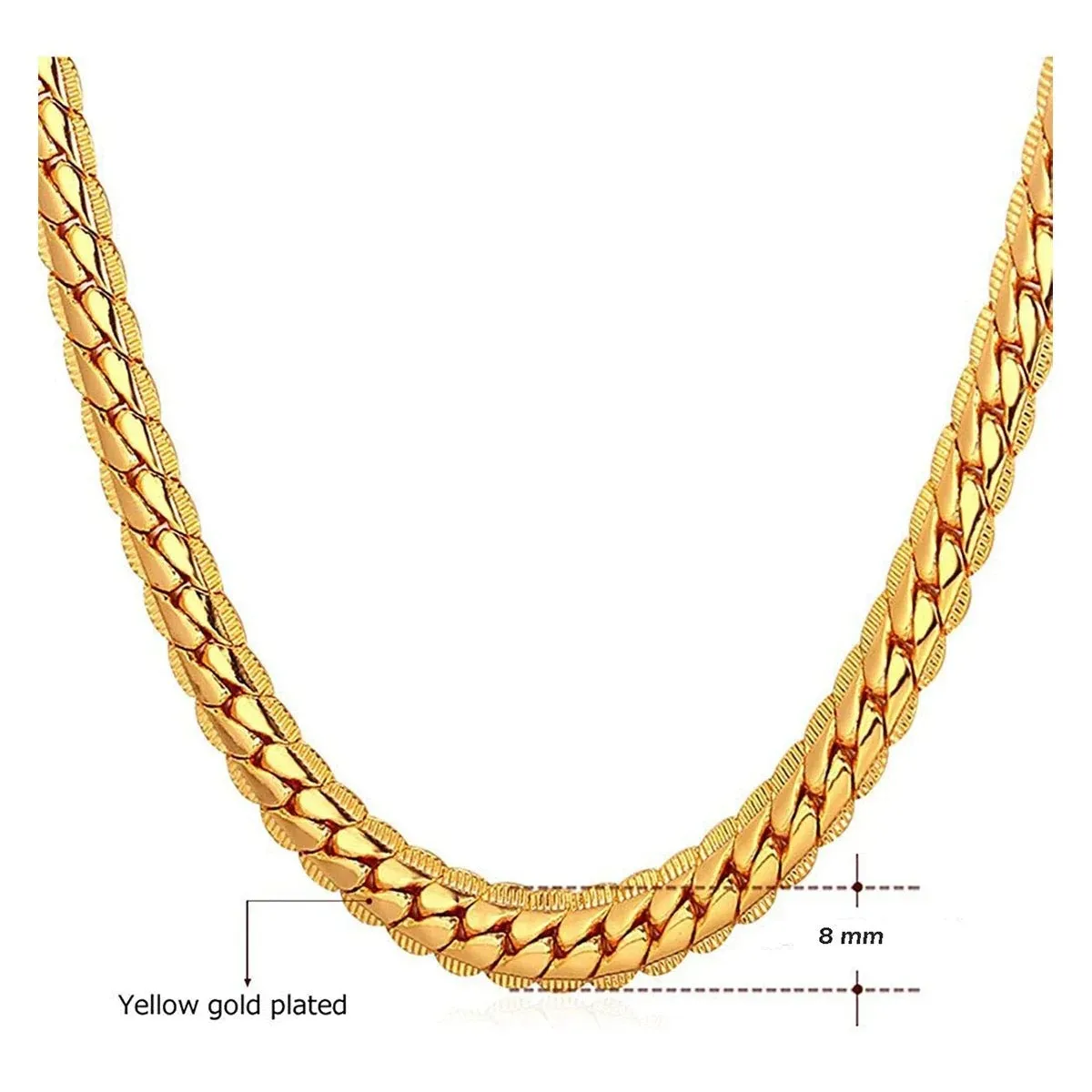 Timeless Elegance Men's Classic Curb 18K Gold & Silver 316L Stainless Steel 24" Chain Necklace