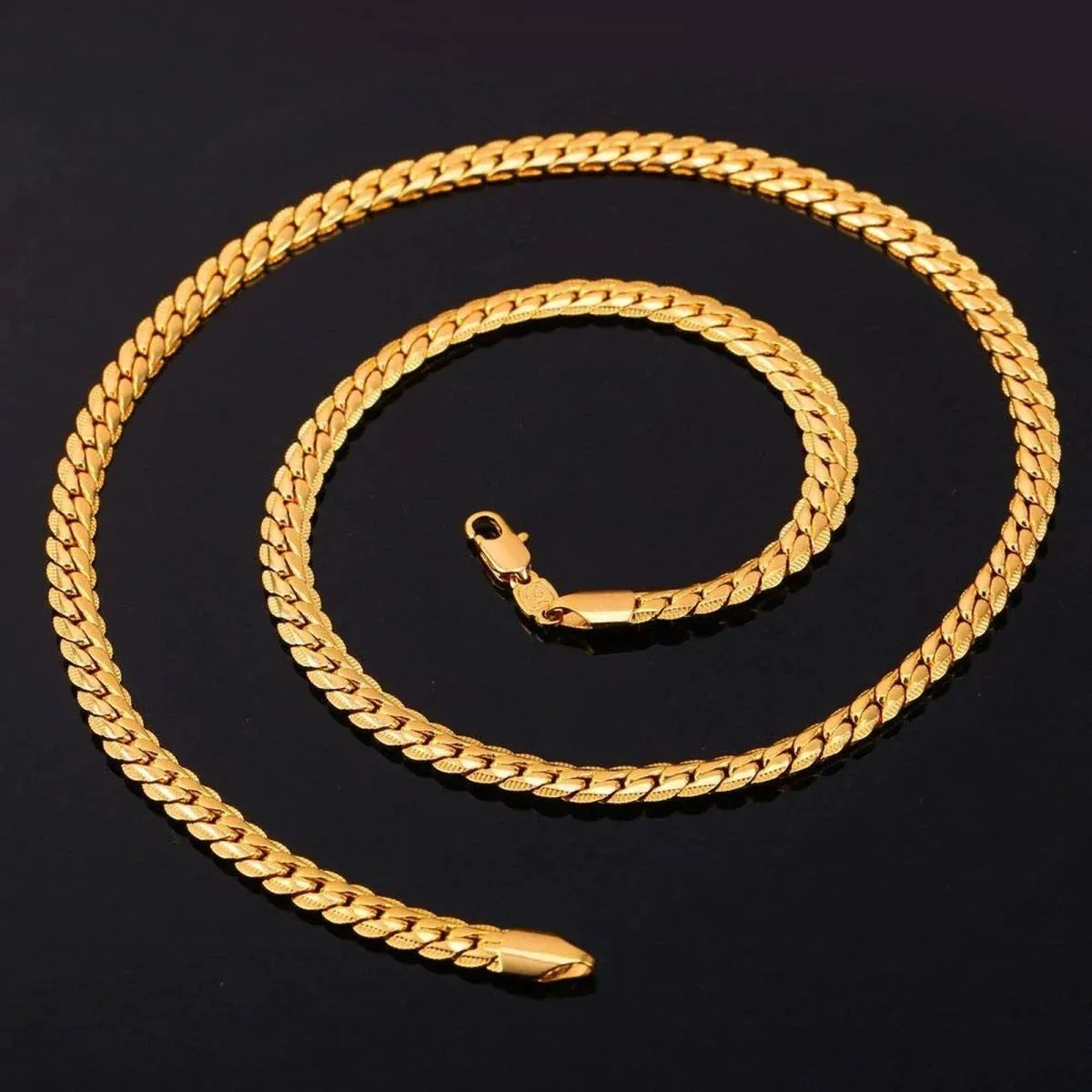 Timeless Elegance Men's Classic Curb 18K Gold & Silver 316L Stainless Steel 24" Chain Necklace