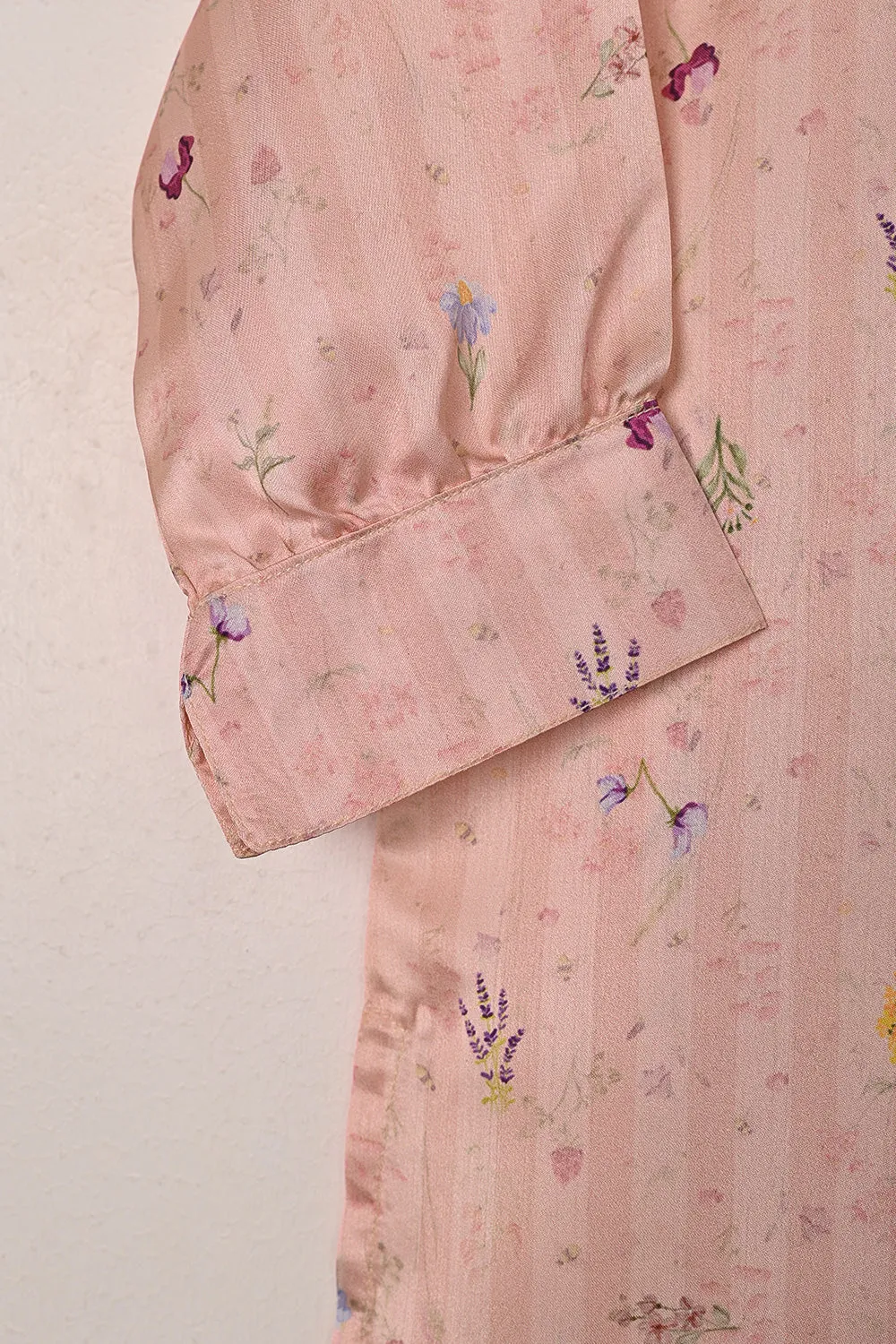 TKF-294-Peachy Pink - Kids 2Pc Digital Silk Co-Ord Set