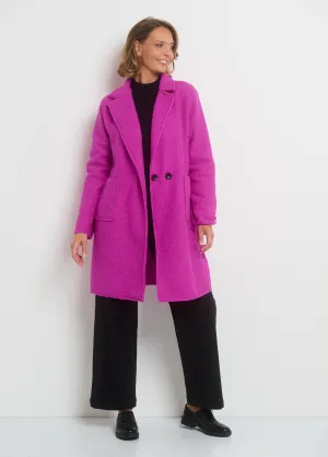 Trendy boucle coat with tailored collar
