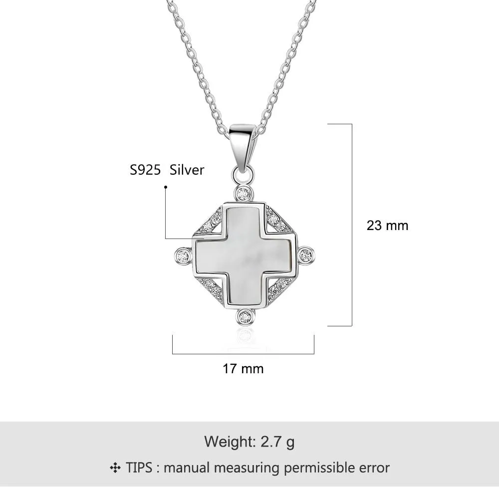 Trendy Pearl Oysters 925 Silver Sterling Cross Pendant for Women New Arrival Jewelry Gift 2018