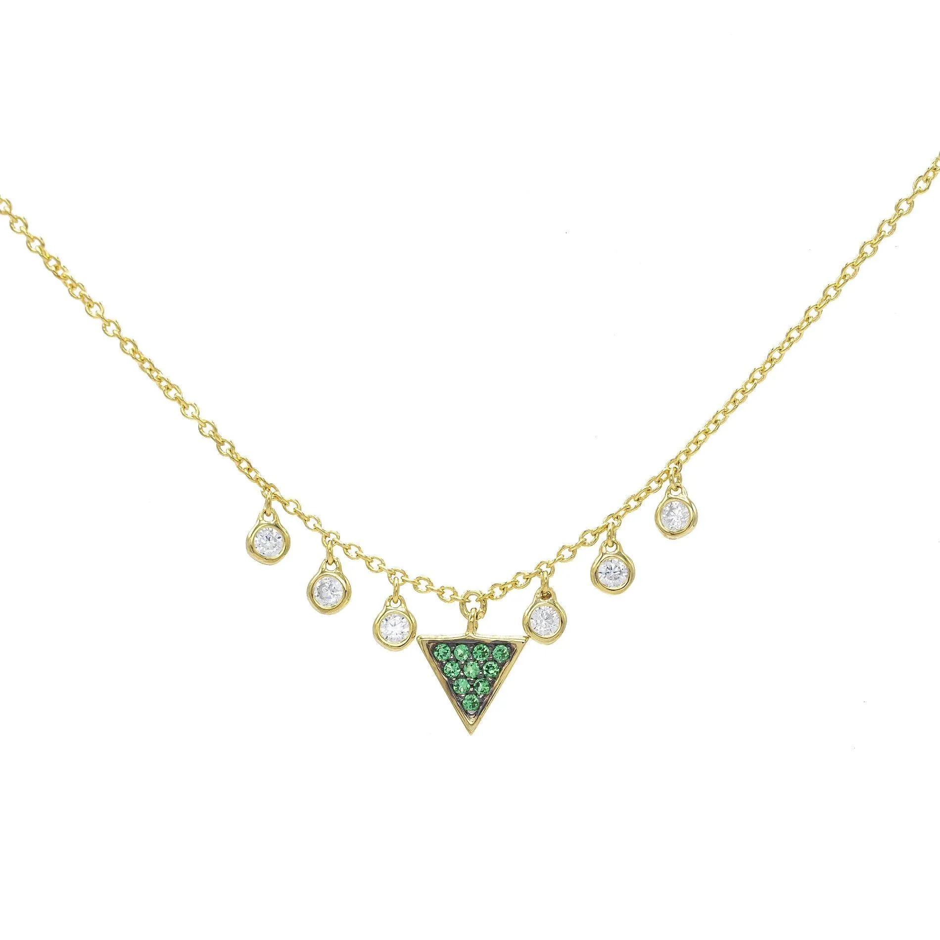 Triangle Bezel Shaker Necklace