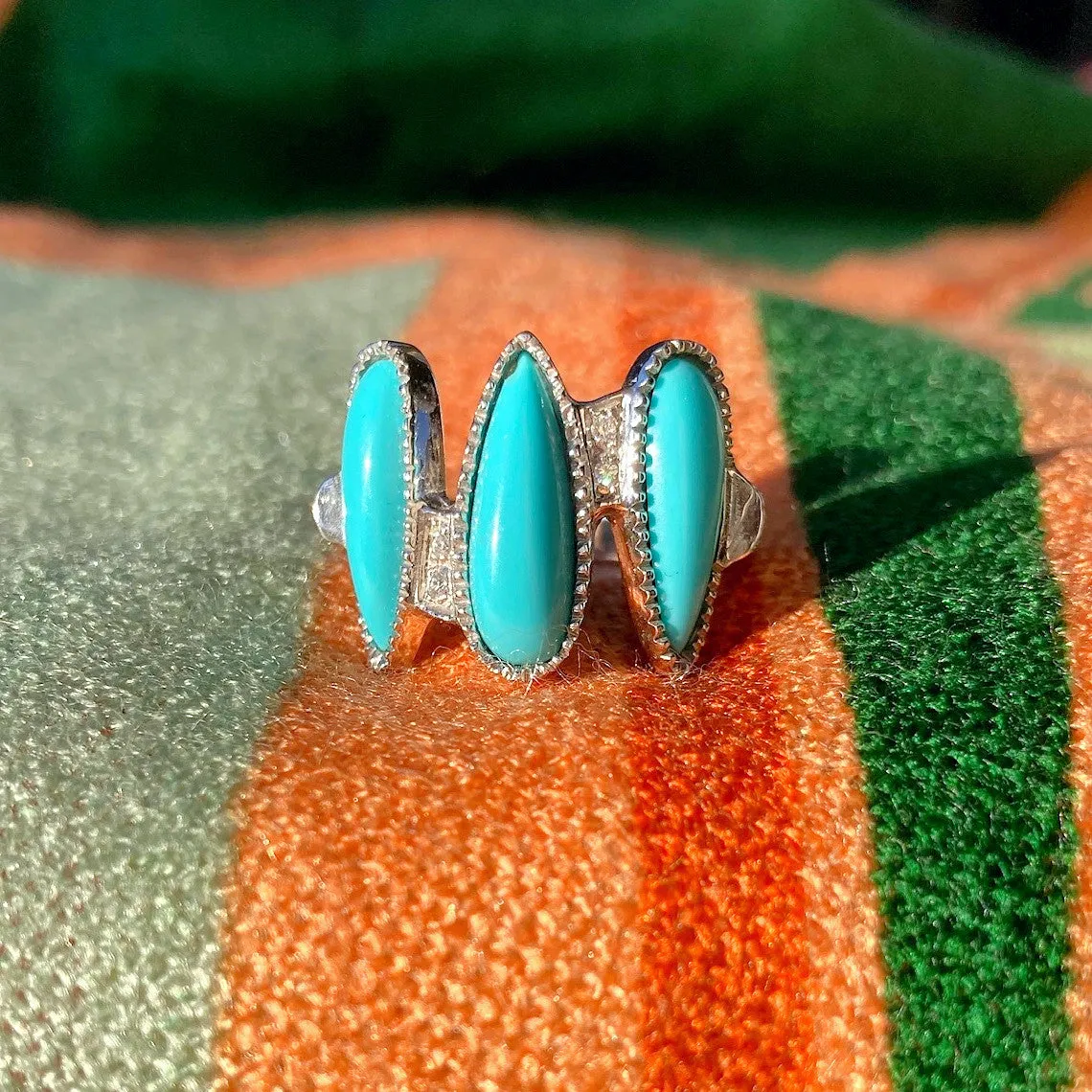Turquoise & Diamond Fashion Ring, 18k