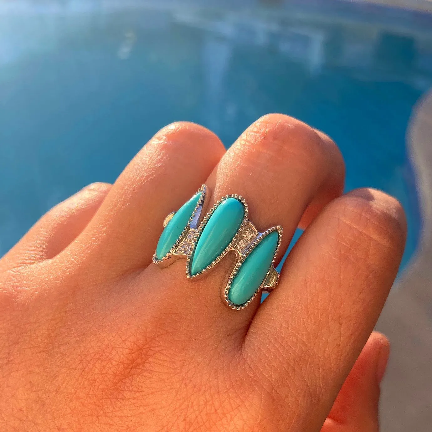 Turquoise & Diamond Fashion Ring, 18k